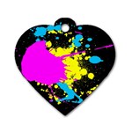 Splatter Dog Tag Heart (One Side)