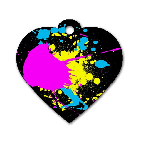 Splatter Dog Tag Heart (Two Sides) from ArtsNow.com Front