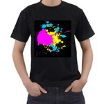 Splatter Men s T-Shirt (Black)