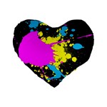 Splatter 16  Premium Flano Heart Shape Cushion 