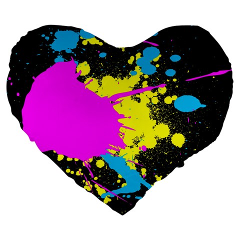 Splatter 19  Premium Flano Heart Shape Cushion from ArtsNow.com Front