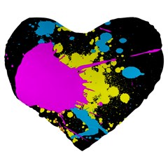 Splatter 19  Premium Flano Heart Shape Cushion from ArtsNow.com Back