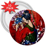 Geisha 3  Button (10 pack)