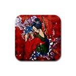 Geisha Rubber Square Coaster (4 pack)