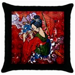 Geisha Throw Pillow Case (Black)