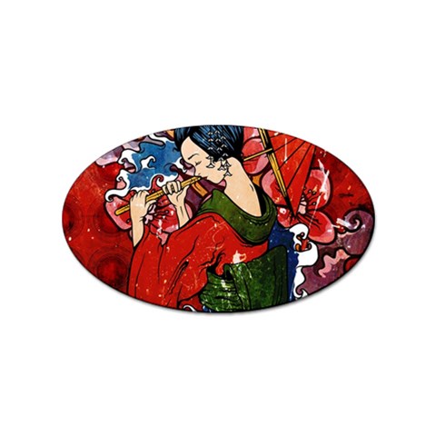 Geisha Sticker Oval (100 pack) from ArtsNow.com Front