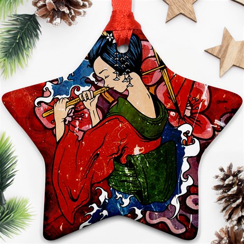 Geisha Star Ornament (Two Sides) from ArtsNow.com Back