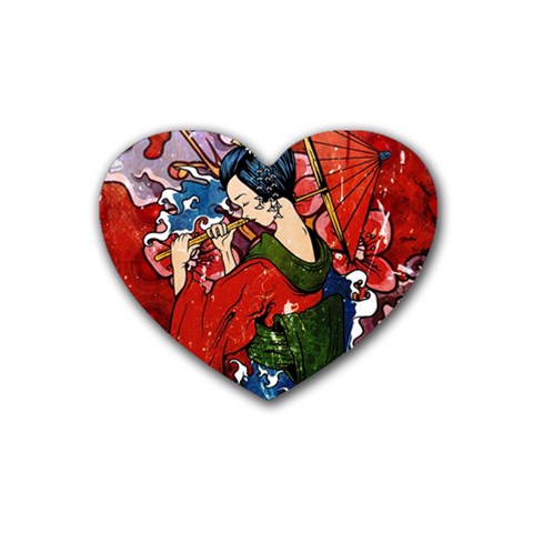Geisha Rubber Coaster (Heart) from ArtsNow.com Front