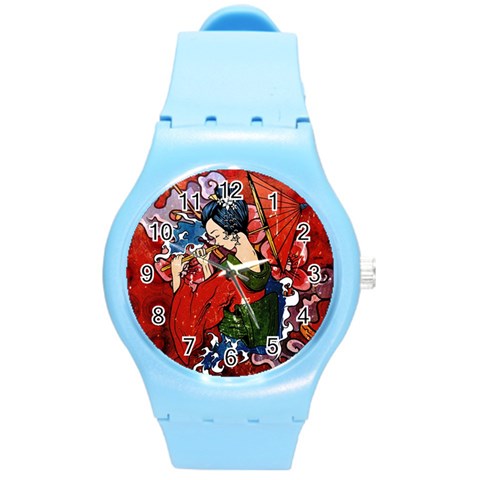 Geisha Round Plastic Sport Watch Medium from ArtsNow.com Front