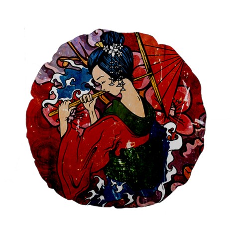 Geisha 15  Premium Round Cushion  from ArtsNow.com Front