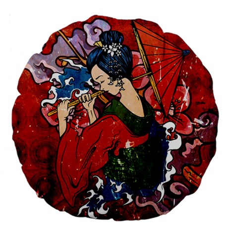 Geisha 18  Premium Flano Round Cushion  from ArtsNow.com Front