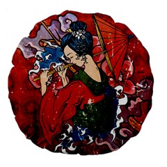 Geisha 18  Premium Flano Round Cushion  from ArtsNow.com Front