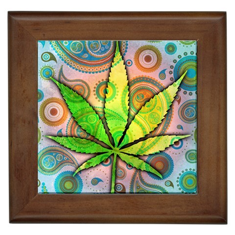 Ganja Framed Tile from ArtsNow.com Front