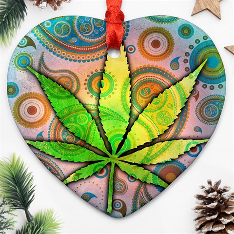 Ganja Ornament (Heart) from ArtsNow.com Front