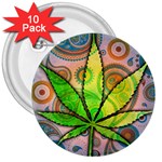 Ganja 3  Button (10 pack)