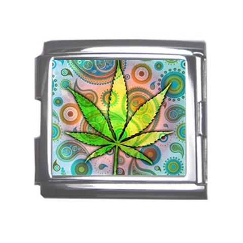 Ganja Mega Link Italian Charm (18mm) from ArtsNow.com Front