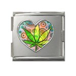 Ganja Mega Link Heart Italian Charm (18mm)