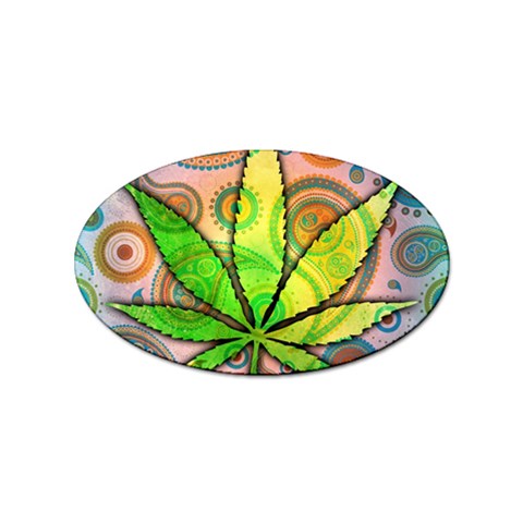 Ganja Sticker Oval (100 pack) from ArtsNow.com Front