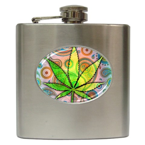 Ganja Hip Flask (6 oz) from ArtsNow.com Front
