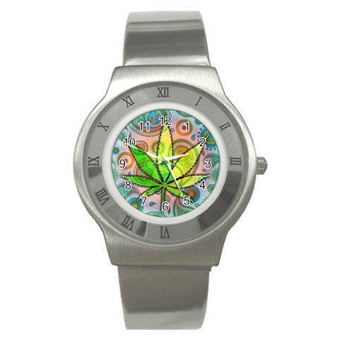 Ganja Stainless Steel Watch from ArtsNow.com Front