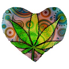 Ganja 19  Premium Heart Shape Cushion from ArtsNow.com Front