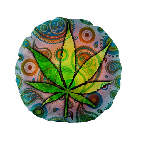 Ganja 15  Premium Flano Round Cushion  from ArtsNow.com Front