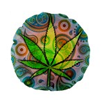 Ganja 15  Premium Flano Round Cushion 