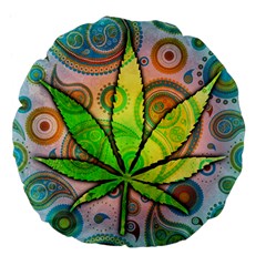 Ganja 18  Premium Flano Round Cushion  from ArtsNow.com Back