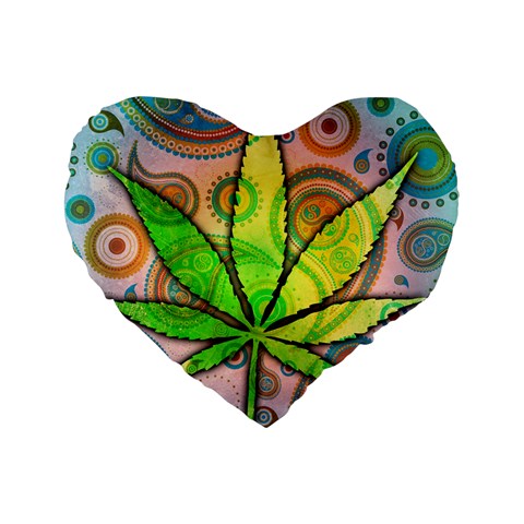 Ganja 16  Premium Flano Heart Shape Cushion  from ArtsNow.com Front