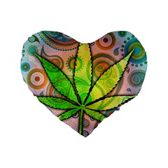 Ganja 16  Premium Flano Heart Shape Cushion  from ArtsNow.com Front