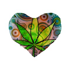 Ganja 16  Premium Flano Heart Shape Cushion  from ArtsNow.com Back