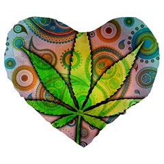 Ganja 19  Premium Flano Heart Shape Cushion from ArtsNow.com Front