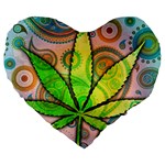 Ganja 19  Premium Flano Heart Shape Cushion