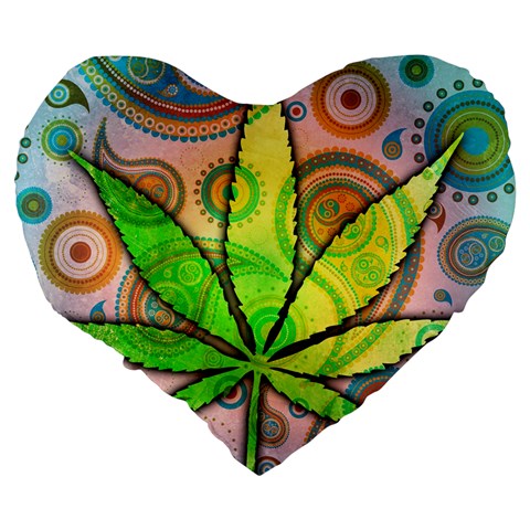 Ganja 19  Premium Flano Heart Shape Cushion from ArtsNow.com Back