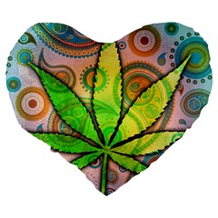 Ganja 19  Premium Flano Heart Shape Cushion from ArtsNow.com Back