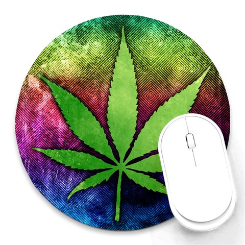 Pot Leaf Round Mousepad from ArtsNow.com Front