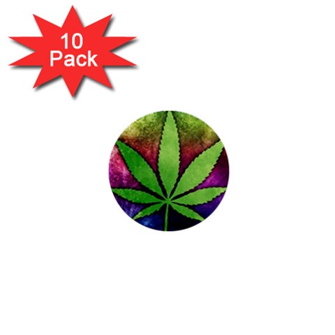 Pot Leaf 1  Mini Button (10 pack)  from ArtsNow.com Front