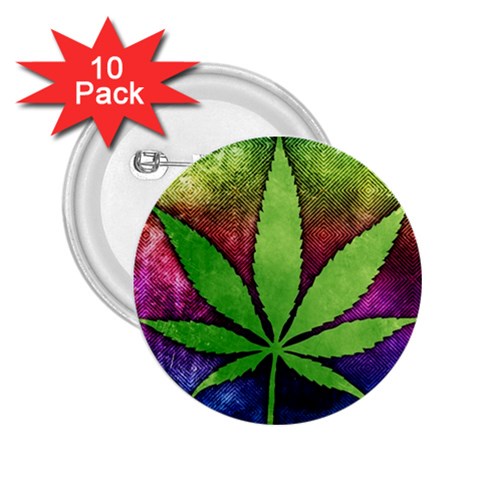 Pot Leaf 2.25  Button (10 pack) from ArtsNow.com Front