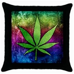 Pot Leaf Throw Pillow Case (Black)