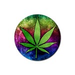 Pot Leaf Rubber Round Coaster (4 pack)