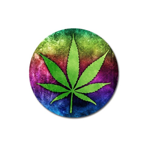 Pot Leaf Magnet 3  (Round) from ArtsNow.com Front