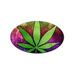 Pot Leaf Sticker Oval (10 pack)