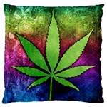 Pot Leaf Large Flano Cushion Case (One Side)