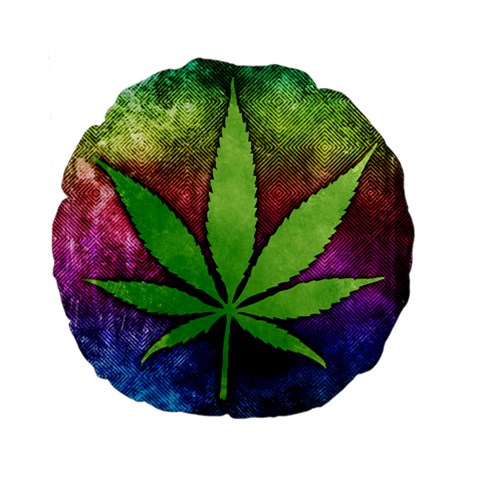 Pot Leaf 15  Premium Flano Round Cushion  from ArtsNow.com Front