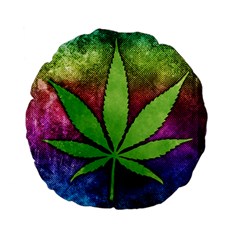 Pot Leaf 15  Premium Flano Round Cushion  from ArtsNow.com Back