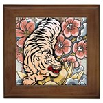 White Tiger Framed Tile