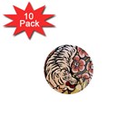 White Tiger 1  Mini Button (10 pack) 