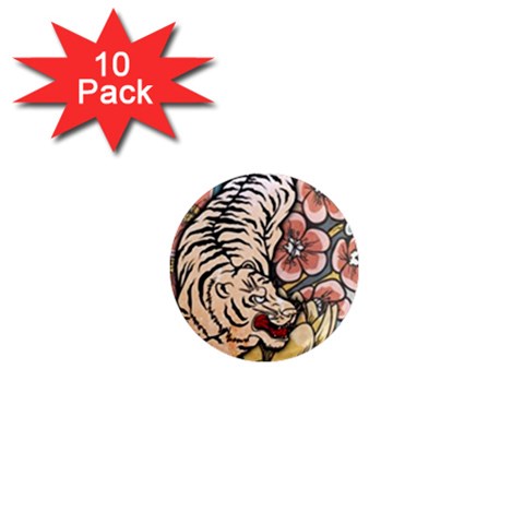 White Tiger 1  Mini Magnet (10 pack)  from ArtsNow.com Front