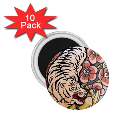 White Tiger 1.75  Magnet (10 pack)  from ArtsNow.com Front