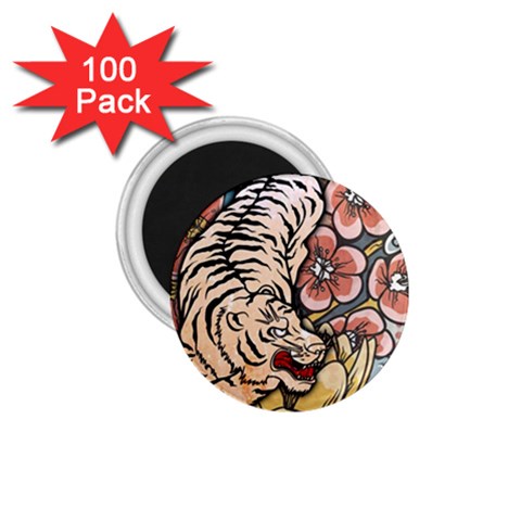 White Tiger 1.75  Magnet (100 pack)  from ArtsNow.com Front